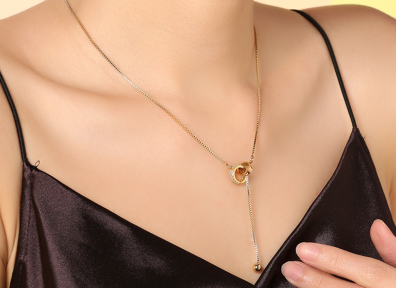 D&acirc;y chuyền h&igrave;nh hai v&ograve;ng tr&ograve;n lồng gh&eacute;p